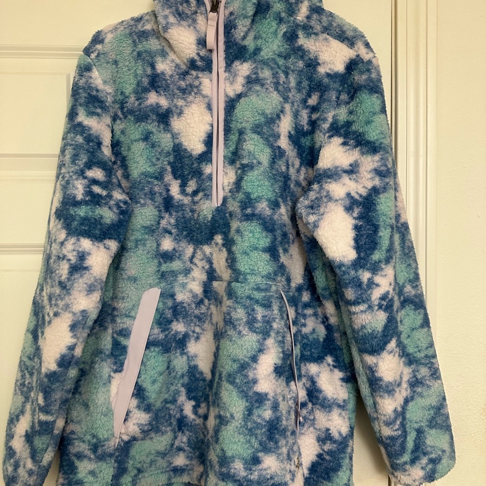 North Face Campshire Hooded Fleece Kangaroo Zip Pockets 29” Length Size XLT NWOT